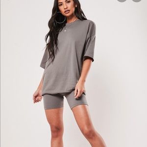 Bike short and oversized tshirt set
